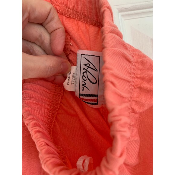 Vintage 80s Orange Peach Pants Vintage S Elastic Waist - Picture 3 of 4
